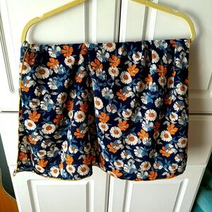 Blue & Orange Floral Scarf Bandana